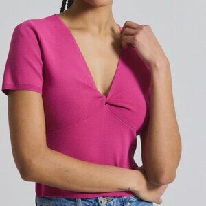 Derek Lam 10 Crosby Belle Compact Knit Twist Front Sweater Women's XS MSRP 295